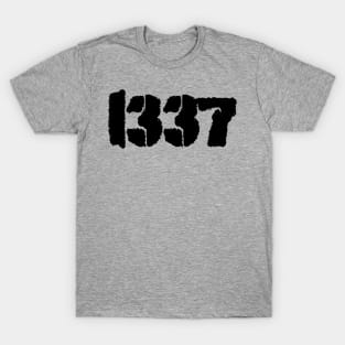 1337, black text T-Shirt